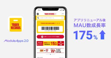 「タワレコ店舗アプリ」リニューアルで月間アクティブユーザー数（MAU）175%増！精緻なターゲティングによるプッシュ通知で、店舗来店頻度や購買意欲も向上